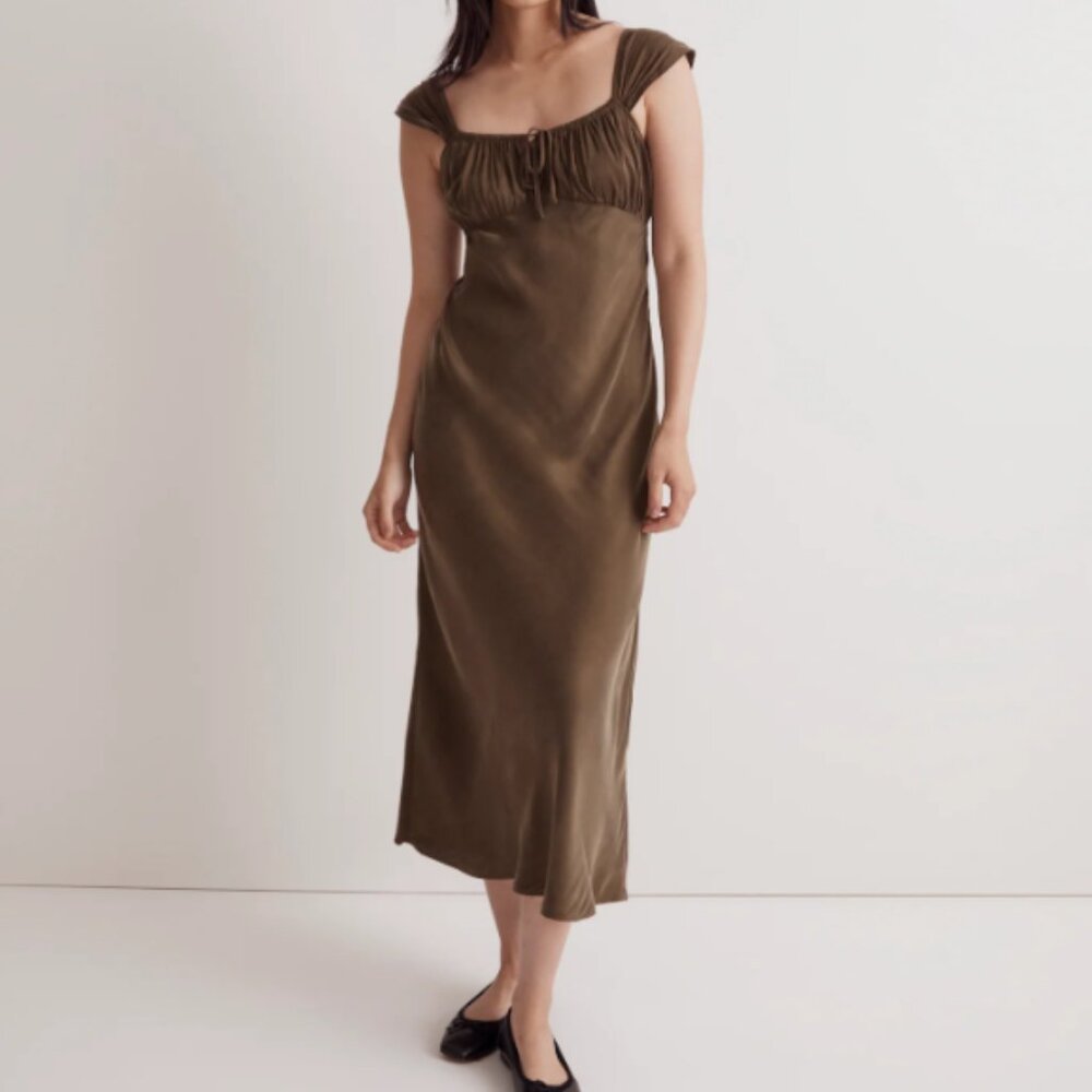 Elegant Olive Green Women's Dress